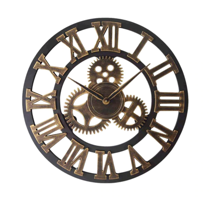 Orologio da parete industriale bronzo ingranaggi