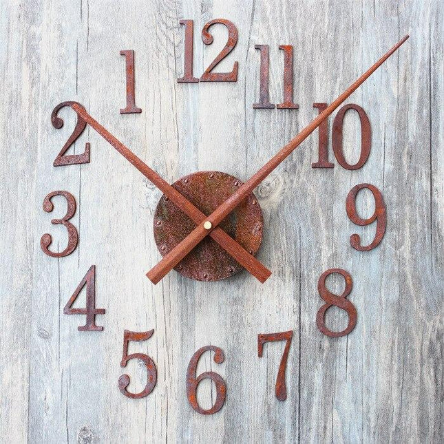 Orologio adesivo movimento inverso effetto legno