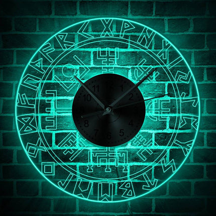 Orologio da parete a LED rune vichinghe