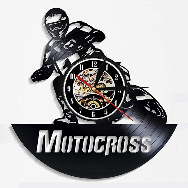 Orologio da parete vinile tema motocross