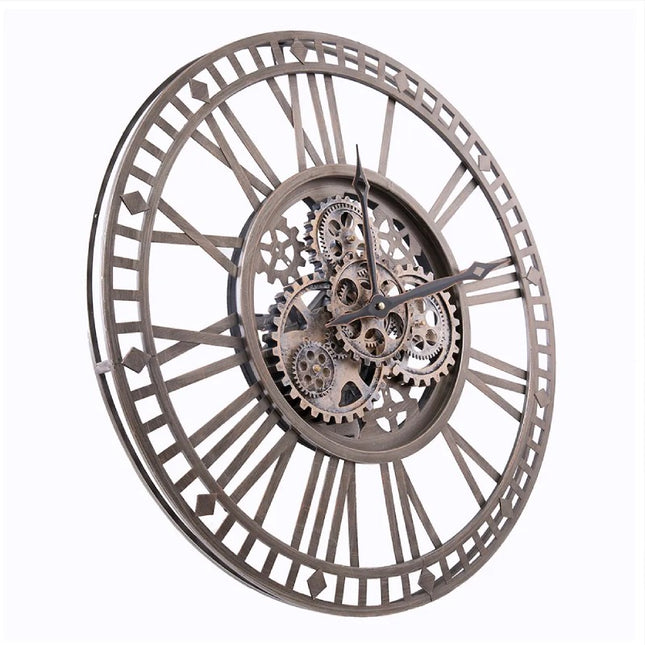 Orologio da parete industriale con ingranaggi