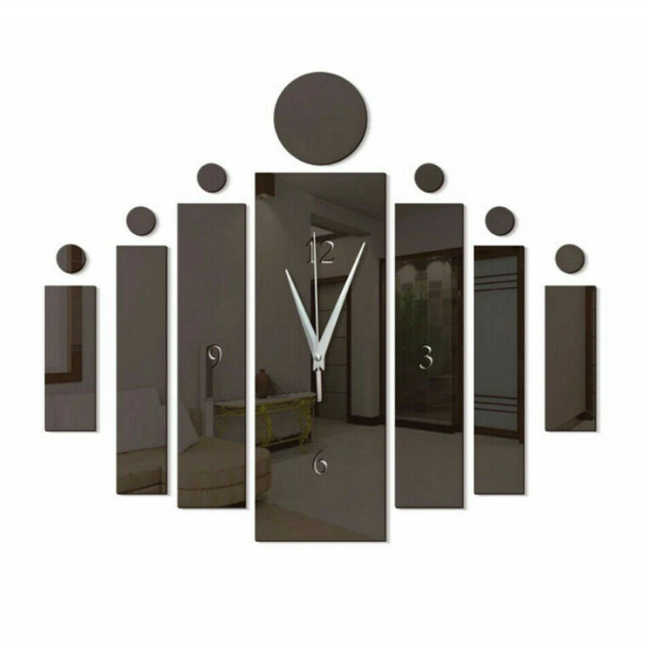 Orologio da parete specchio design rettangolare