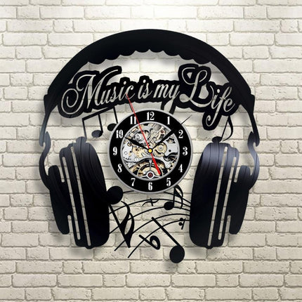 Orologio da parete vinile design cuffie