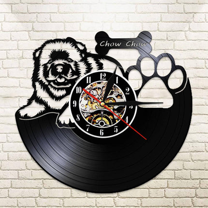 Orologio in vinile cane Chow Chow