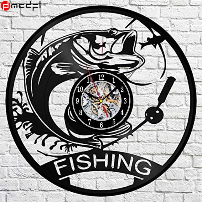 Orologio in vinile tema pesca sportiva