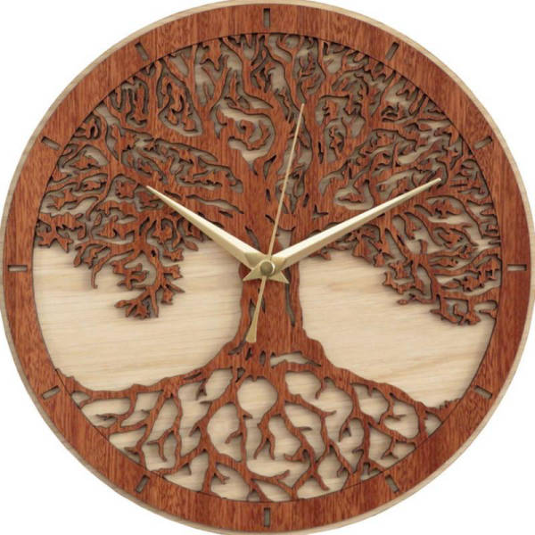 Orologio da parete in legno design albero