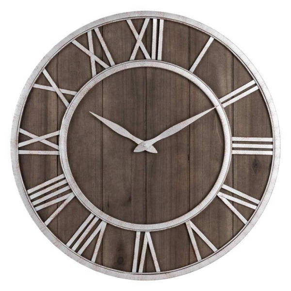 Orologio da parete industriale legno e ferro