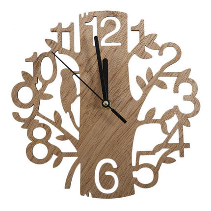 Orologio da parete legno intagliato albero