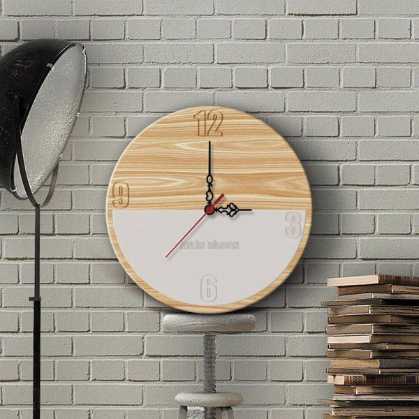 Orologio da parete design scandinavo bicolore