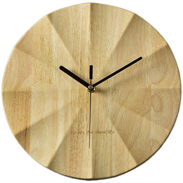 Orologio da parete moderno legno sfaccettato