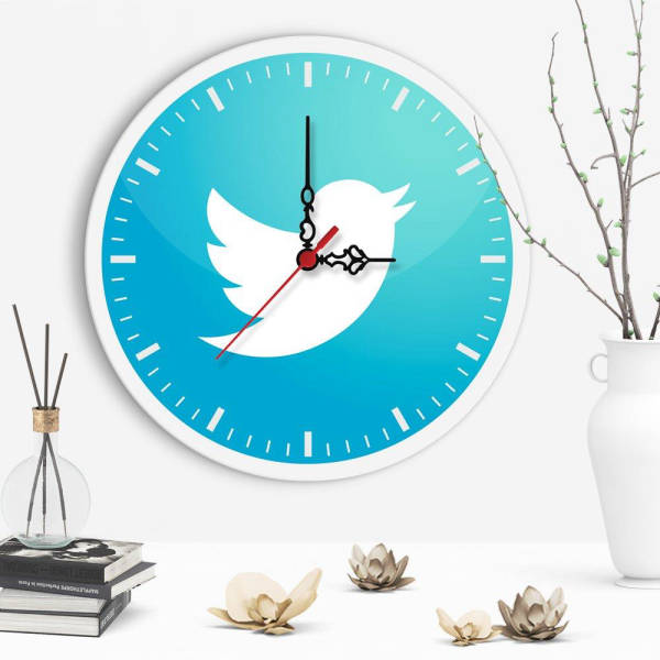Orologio da parete moderno con logo Twitter