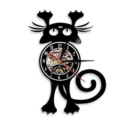 Orologio da parete disco vinile gatto