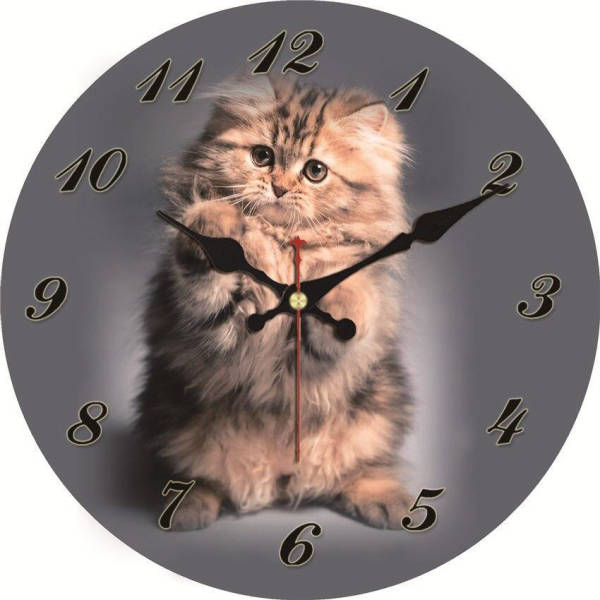 Orologio da parete rotondo con gattino