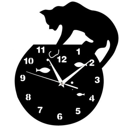 Orologio da parete gatto con pesci