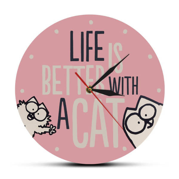 Orologio da parete con scritta tema gatto