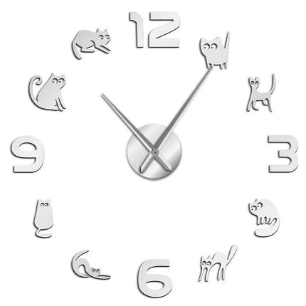 Orologio da parete 3D adesivo gatti