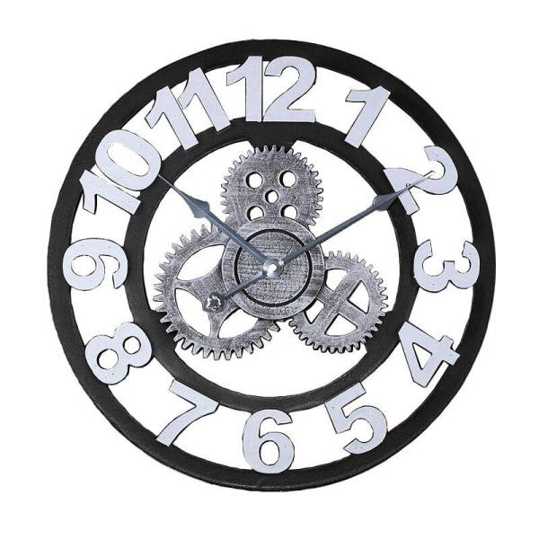 Orologio da parete industrial con ingranaggi