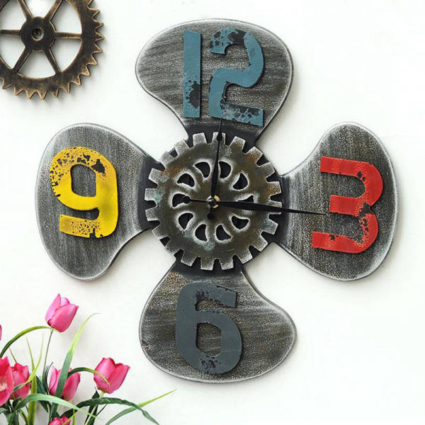 Orologio da parete industriale elica colorata