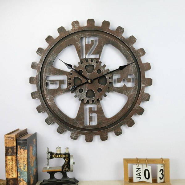 Grande orologio da parete a ingranaggio