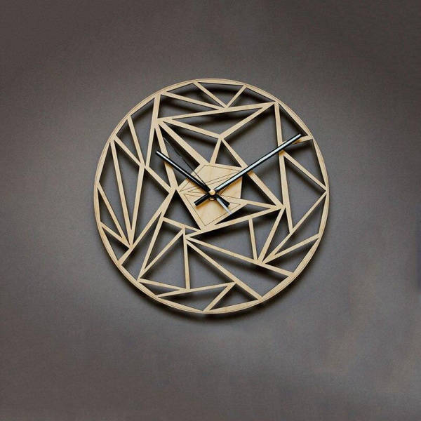 Orologio da parete geometrico in legno