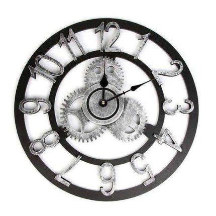 Orologio parete argento meccanismo a vista