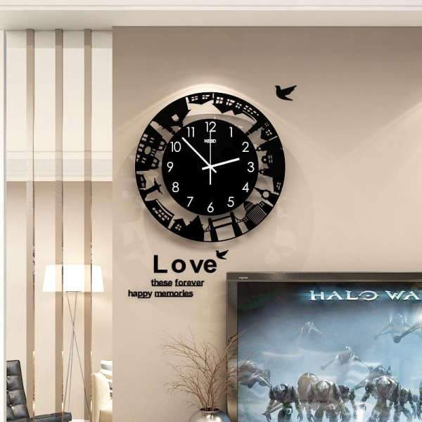 Orologio da parete design skyline città