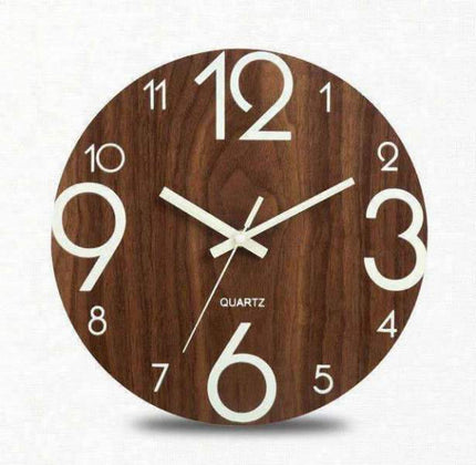 Orologio parete legno luminoso al buio
