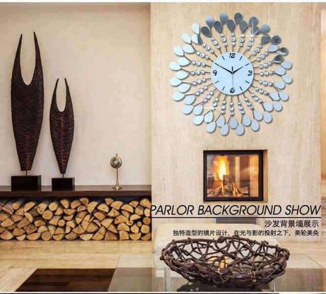 Orologio da parete design pavone specchio