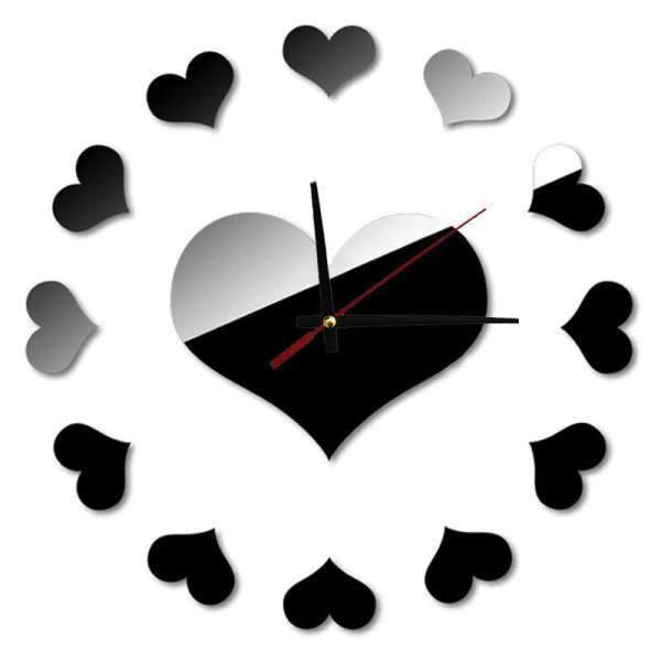 Orologio da Parete Adesivo Forma Cuore