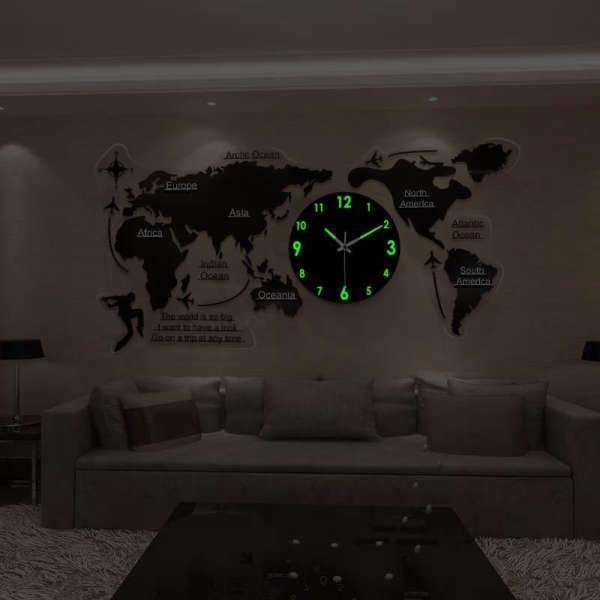 Orologio da Parete Mappamondo Grande Luminoso