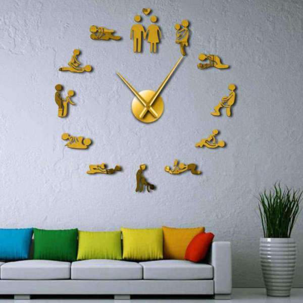 Grande Orologio da Parete Adesivo Kamasutra