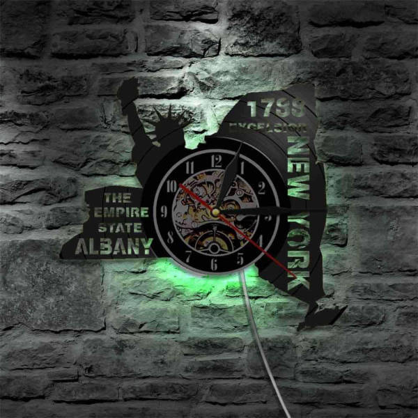 Orologio vinile mappa stato di New York