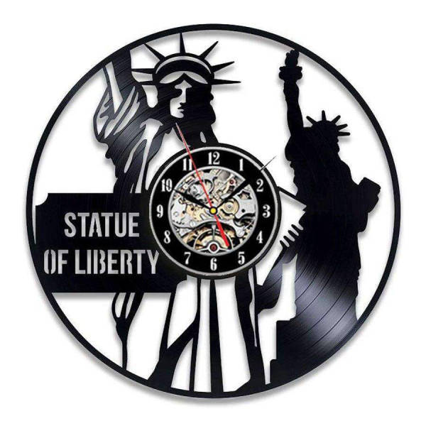 Orologio da parete vinile Statua della Libertà