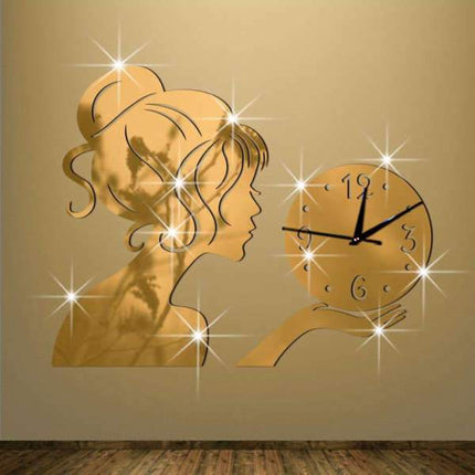 Orologio da Parete Adesivo Principessa Specchio