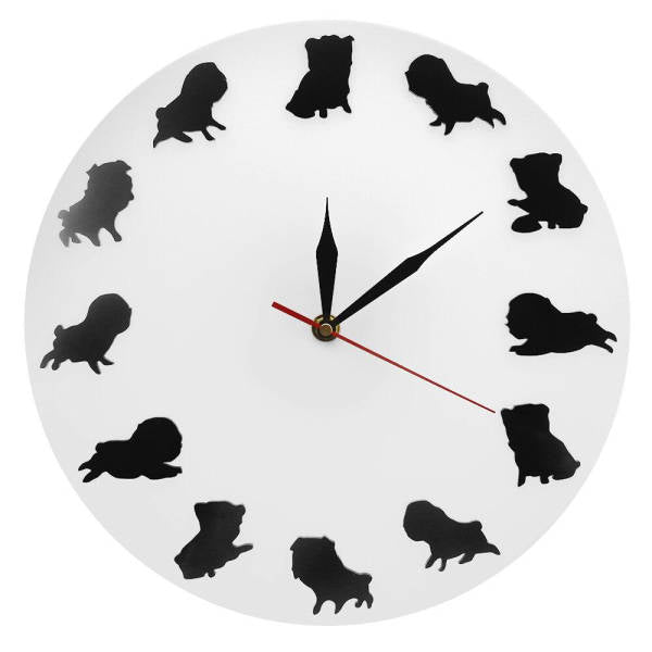 Orologio da parete con sagome di cuccioli
