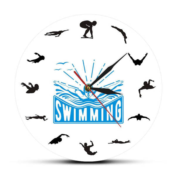 Orologio da parete rotondo tema nuoto