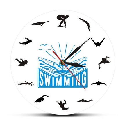 Orologio da parete rotondo tema nuoto