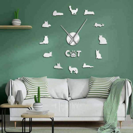 Orologio da parete adesivo 3D gatti