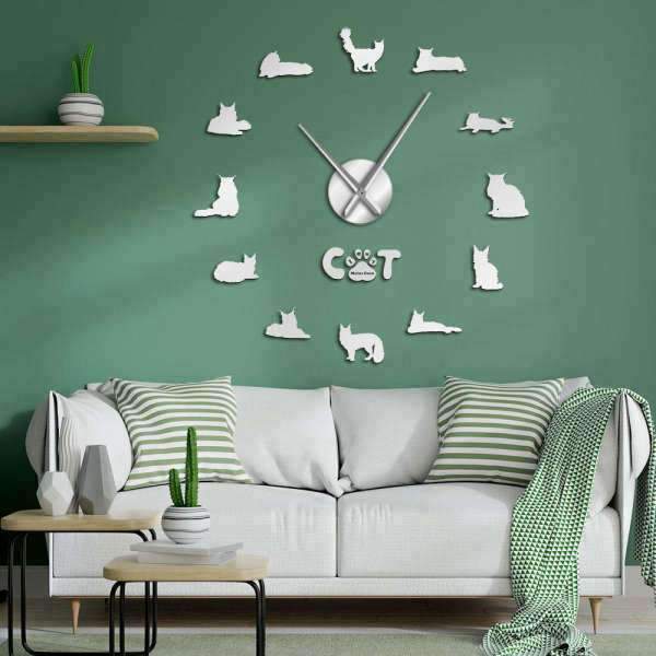 Orologio da parete adesivo 3D gatti