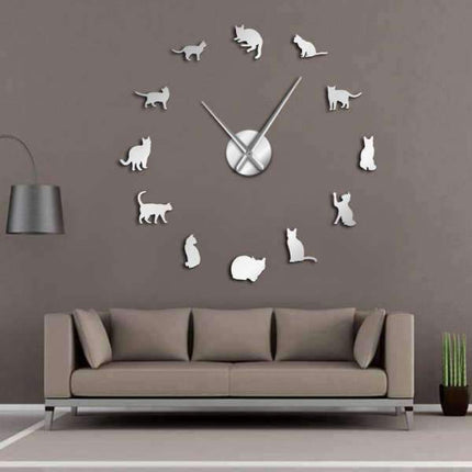 Orologio da parete adesivo con gattini