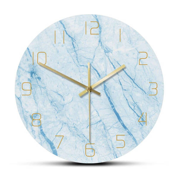 Orologio da parete marmo azzurro dorato