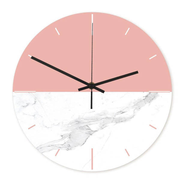 Orologio da parete rosa effetto marmo