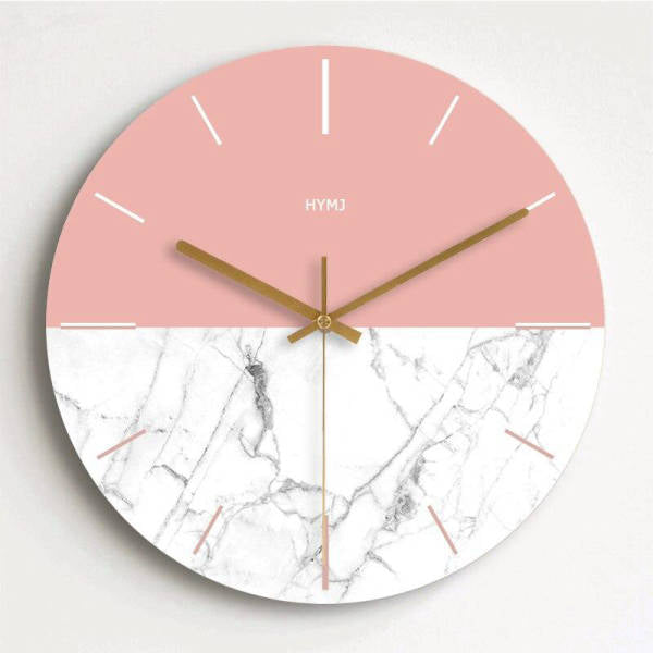 Orologio da parete glitter rosa marmo