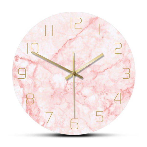 Orologio da parete marmo rosa dorato
