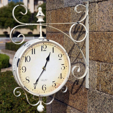 Orologio bifacciale vintage stile stazione