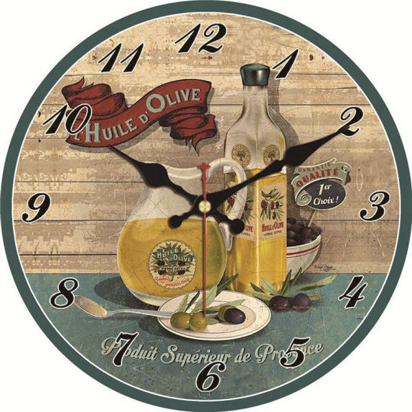 Orologio da cucina vintage olio d'oliva