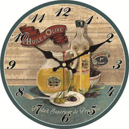 Orologio da cucina vintage olio d'oliva