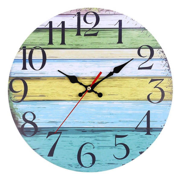 Orologio da parete effetto assi colorate