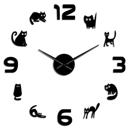 Orologio da parete 3D adesivo gatti