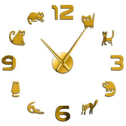 Orologio da parete 3D adesivo gatti